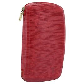 LOUIS VUITTON Epi Agenda Geod Carteira Vermelha M63877 LV Auth 193771