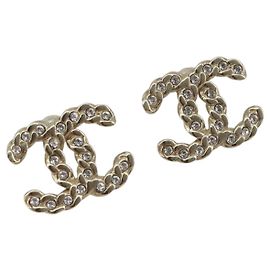 Orecchini CHANEL Metallo Tono Oro CC Auth bs36533