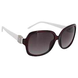 CHANEL Sonnenbrille Kunststoff Weiß Silber CC Auth BA15024 - Chanel