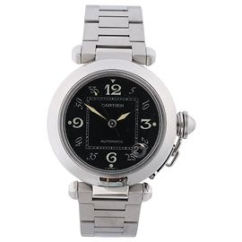 Cartier Pasha C Automatic Armbanduhr, Ref. W31043M7, schwarzes Zifferblatt
