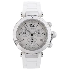 Cartier Pasha Seatimer Quarz Armbanduhr, Ref. W3140005 mit silbernem Zifferblatt