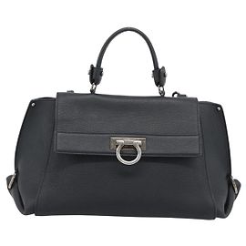 Salvatore Ferragamo Sofia Satchel Grainy Leather Large
