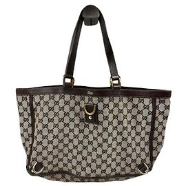 Gucci Brown Canvas Tote Bag