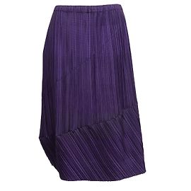 Falda plisada de mezcla de lana Issey Miyake morada, talla de diseñador 2