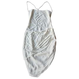 Jacquemus Vestido Saudade en seda blanco roto