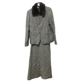 Autre Marque BASILE28 Conjunto 2-en-1 de Tweed con Cuello de Visón