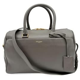 Borsa Boston Saint Laurent in pelle e camoscio grigio