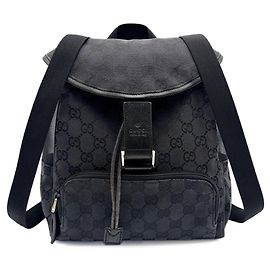 Zaino Gucci nero in tela GG e nylon