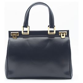 Borsa Tote in pelle blu navy scuro da uomo Gucci