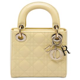 Dior Yellow Mini Patent Cannage Lady Dior