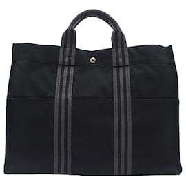 Hermès Black Canvas Fourre Tout MM