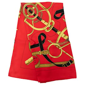 Hermès Red Eperon d Or Seidentuch 90