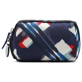 Pouch Airline in tela stampata blu Chanel