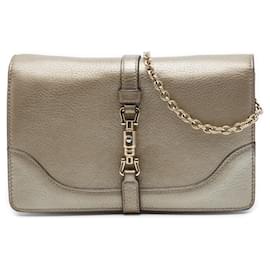 Borsa da sera Gucci Gold Metallic Pebbled Calfskin Piston Broadway