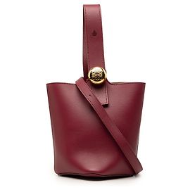 Mini borsa a secchiello LOEWE in pelle di vitello martellata rossa