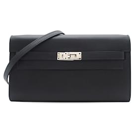 Portafoglio Hermès Kelly To Go in pelle Epsom nera