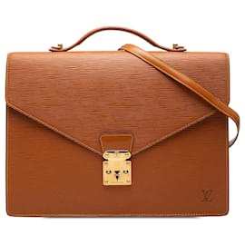 Louis Vuitton Brown Epi Porte Documents Bandouliere