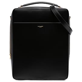 Borsa Case Saint Laurent in pelle di vitello liscia nera Large