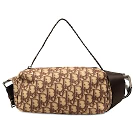 Borsa a tracolla Flight in tela Oblique marrone Dior