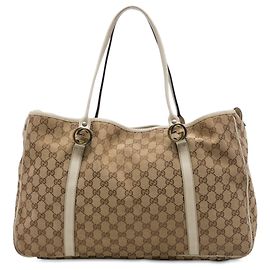 Borsa Tote Gucci Beige Large GG Canvas Twins