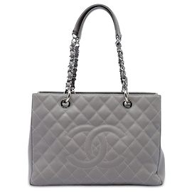 Chanel Gray Caviar Grand Shopping Tote