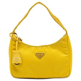 Borsa a tracolla Prada Mini Tessuto Re Edition 2000 Gialla