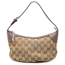 Gucci Beige GG Canvas Web Handtasche