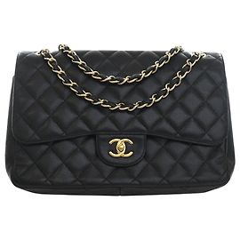 Chanel Black Jumbo Classic Caviar Double Flap