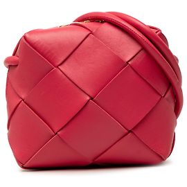 Bottega Veneta Mini Borsa a Tracolla Cassette in pelle di agnello Intrecciato Rosa