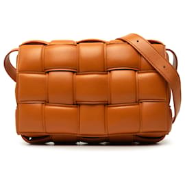 Borsa a tracolla Bottega Veneta Cassette imbottita in Nappa Intrecciato arancione