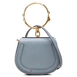 Borsa Nile Chloé Piccola in Pelle Blu con Cinturino da Polso