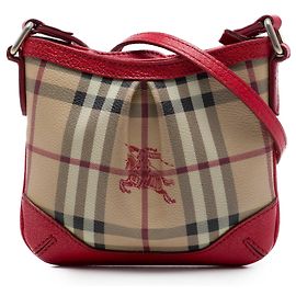 Borsa a tracolla Burberry Beige Mini Haymarket Check Coated Canvas Hartham