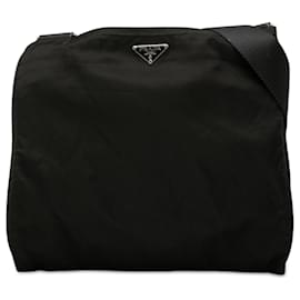 Prada Borsa Crossbody in Tessuto Nero con Cerniera