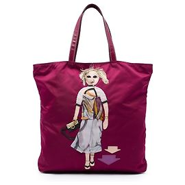Borsa Tote Prada Purple Tessuto Robot Doll
