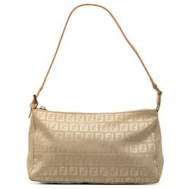 Pochette Fendi in tela Zucchino beige