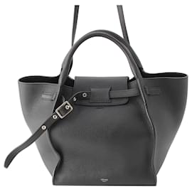 Céline Celine Big Bag Medium in pelle di vitello grana naturale morbida nera