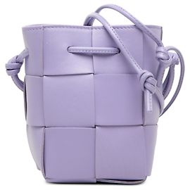 Borsa a secchiello Bottega Veneta Mini Nappa Maxi Intrecciato Cassette Viola