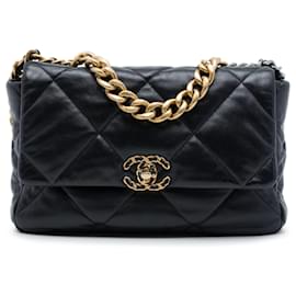 Chanel Black Large Lambskin 19 Flap