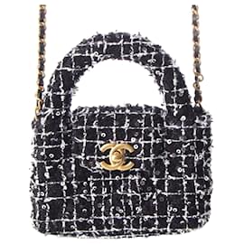 Clutch Chanel Nano Tweed Kelly Clutch on Chain Nera