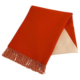 HERMES Stola Casaque Bicolor con Frange 100% Cashmere - Hermès