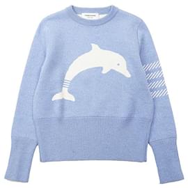 Jersey de lana Thom Browne 4BAR con delfín en intarsia