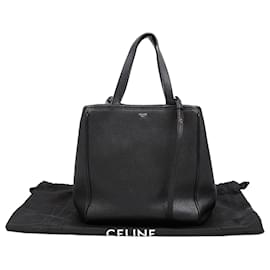 Bolso de hombro Tote Fold pequeño de piel de becerro Negro - Céline