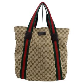 Gucci Borsa Tote in Jacquard a Strisce Web