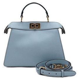 Fendi Sac cabas Peekaboo See You Small en cuir de veau Sky Blue