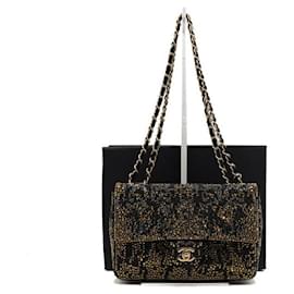 Chanel Borsa a tracolla da donna Classic Flap Limited con catena dorata e cristalli Swarovski multicolore