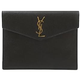 Saint Laurent Clutch Uptown Pouch Black Gold