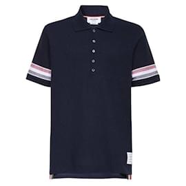 Polo a maniche corte in cotone texturizzato - Thom Browne