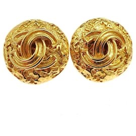 Chanel Vintage Orecchini a clip rotondi CC in metallo