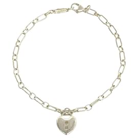 Bracciale a catena con ciondolo a cuore e lucchetto in argento Tiffany & Co.