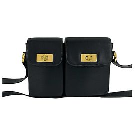 Borsa a tracolla Gucci Vintage in pelle nera